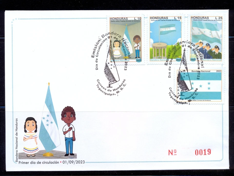 Honduras. National flag First Day Cover FDC. Only 200 made. Issued SEP/01/2023 - Image 1 of 1