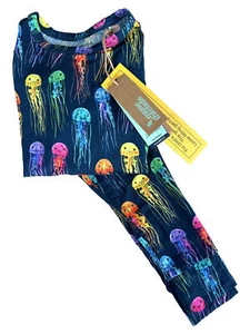 Rainbow Jellies Kids Size XS 2/3 Muse Threads 2 Piece Pajama Set Jellyfish - Picture 1 of 8