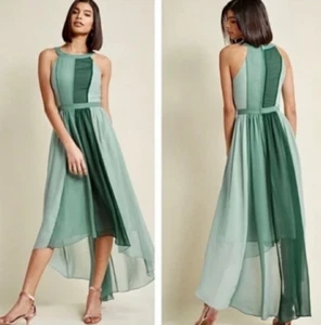 Maxi Vestido Formal de Cóctel MODCLOTH Peachy Queen Alto Bajo Talla Grande L - Imagen 1 de 6