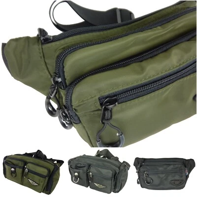 Hip bag Bauchtasche Gürteltasche Hüfttasche viele Fächer Bundeswehr grün schwarz