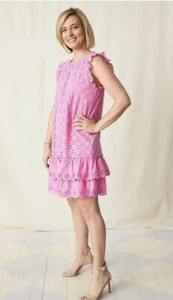 Matilda Jane Womens Shift into Spring Eyelet Pink Dress Size Xs New - Picture 1 of 3