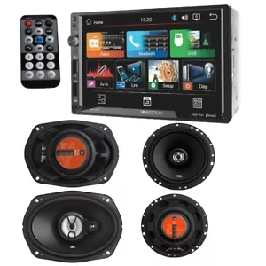 JBL 6.5"+ 6x9" Car speakers & 7" Double DIN Bluetooth USB Car Stereo Radio - Picture 1 of 7