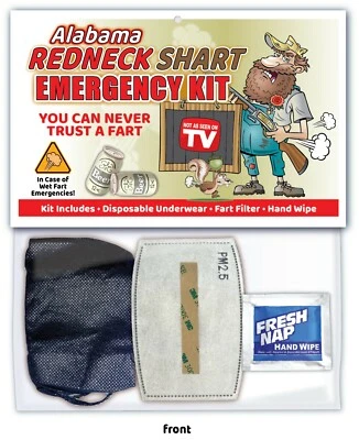 Alabama REDNECK WET FART SHART EMERGENCY KIT - Gag Joke Card FUNNY Birthday Gift