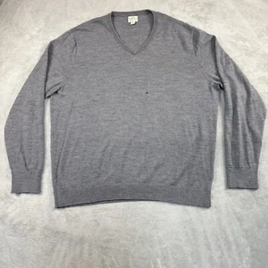 J Crew Pullover Herren Extra Large Grau Langarm V-Ausschnitt Merinowolle Pulli - Bild 1 von 10