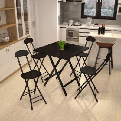 60 70 80 100cm Folding Tables Space Saver Furniture Coffee Dining 2 4 Chairs Set - Image 1 of 4