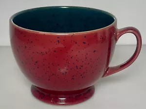 Denby Harlequin Breakfast Cup Green Red 3 1/4" - Picture 1 of 2