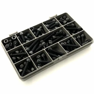 90 SURTIDOS M6 ALTA TRACCIÓN AUTOCOLOR NEGRO ENCHUFE TAPAS PERNOS KIT DE TORNILLOS - Imagen 1 de 2