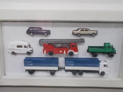 WIKING SET # 2 ~ CARS~UNIMOG~FIRE TRUCK~CARAVAN & TRUCK W/TRAILER ~HO SCALE - Image 1 of 4