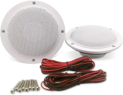 - Altoparlanti Rotondi a Soffitto a 2 Vie, 10,2 Cm, Colore Bianco, Griglia Verni - Immagine 1 di 4