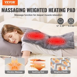 VEVOR Massaging Weighted Heating Pad Heat Vibrations 12 x 24 in 4.4 lbs for Back - Picture 1 of 11