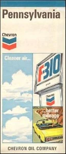 1973 CHEVRON OIL COMPANY Road Map PENNSYLVANIA Pittsburgh Philadelphia Scranton - Picture 1 of 1