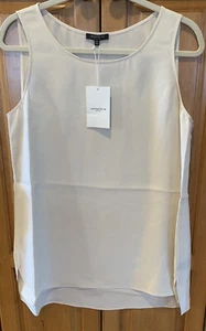 NWT LAFAYETTE 148 NEW YORK Bone Ruthie Double Silk Blouse Shell Tunic$398 S Last - Picture 1 of 8