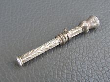 Antique sterling silver miniature chatelaine propelling pencil with stone seal