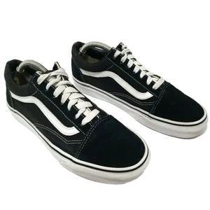 Vans Old Skool Skate Shoe Sneaker Women 7 Black Suede Canvas Low Top 500714 - Picture 1 of 7