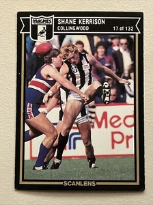 D NUMBER 17 SHANE KERRISON COLLINGWOOD 1987 SCANLENS VFL CARD