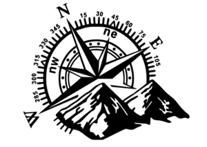 Compass with Mountains Vinyl Decal Camper Truck SUV Vinyl Decal  Laptop Sticker - Picture 1 of 19