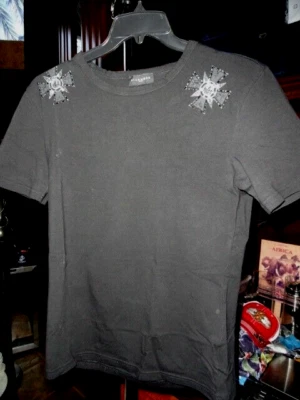Richmond  Black Cotton Cross T-Shirt ~ Size Medium - Image 1 of 4