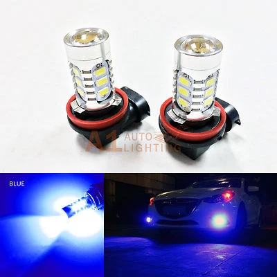 2x Blue H11 H8 15w High Power Car LED Bulbs 5730 15-SMD Super Bright Fog Light - Image 1 of 4