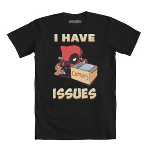 DEADPOOL I HAVE ISSUES BLACK COMIC BOOK KAWAII MARVEL COMICS T SHIRT S-2XL - Picture 1 of 3