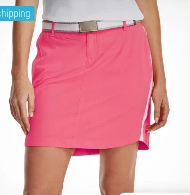 Under Armour 1362111 683 UA Links 编织 Skort 高尔夫粉色白色 - 尺寸 4 全新带标签* — 第 1/3 张图片