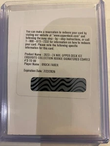 2023-24 Upper Deck Ice Exquisite Rookie Signatures Brock Faber Minnesota SP/99 - Picture 1 of 2