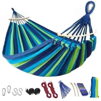 Hamac extérieur double 200 x 150cm Portable Toile résistante et durable 200 KG