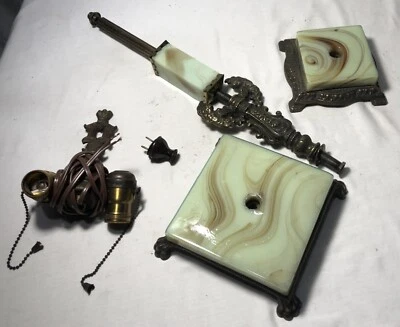 Antiguo accesorio Art Deco de querubín de hierro fundido con racimo de lámpara de vaselina EE. UU. #F47 Foto 1 de 4