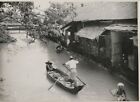 PHOTOGRAPHS , ASIAN SCENE , CANAL WITH CANOES AND BARGES