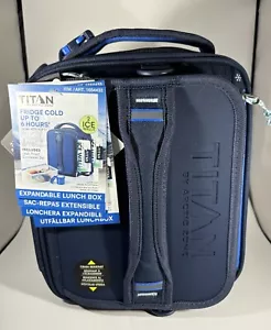 Titan Expandable Lunch Box Insulated with Food Container Set Bag Ice Walls NAVY - Picture 1 of 10