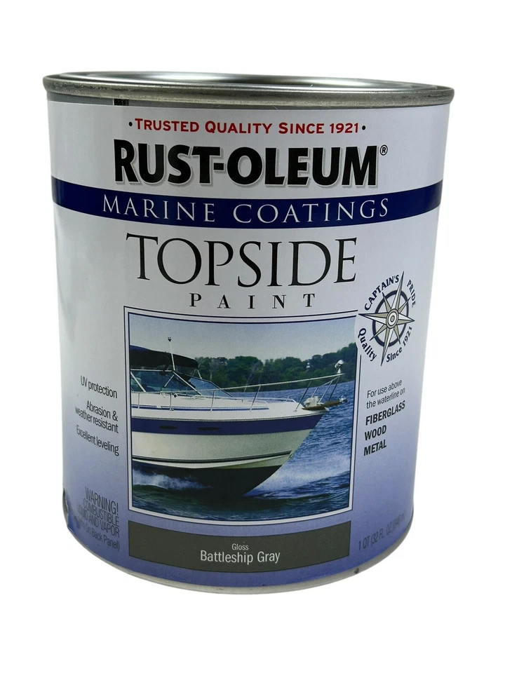 1 Qt Battleship Cinza Ferrugem Óleo Barco Marinho Tinta Brilhante Superior 207005 - Imagem 1 de 3