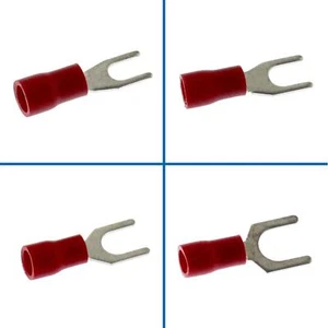 25x Forked cable lug partially insulated 0,5-1,5mm² Red Fork shoe Copper tinned - Picture 1 of 6