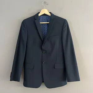 Tallia Boys Navy Blue Wool Blend Blazer Jacket Button Closure Sz 14R - Picture 1 of 15