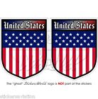 USA United States of America US Shield 75mm(3") Vinyl Bumper Stickers-Decals x2