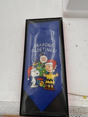 Corbata de Navidad - Cacahuetes Reversible Temporadas Saludos Snoopy Charlie Brown - ¡Nueva! Foto 1 de 4