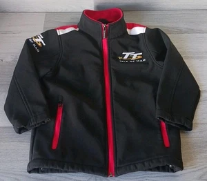 TT Isle Of Man Boys Jacket Size 2/3 Years Black Red Official Licensed Product  - Picture 1 of 21