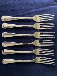 6 X Arthur Price Rat Tail Stainless Steel Dinner Forks - Picture 1 of 5