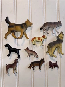 Lote de figuras de perro y lobo. Marcas mixtas. "Vintage y moderno 2""-6""" - Imagen 1 de 9