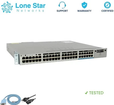 Cisco WS-C3850-12X48U-L 48x1G UPoE+ 12x10GbE RJ45-Lifetime Warranty - Image 1 of 3