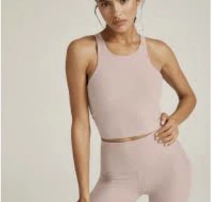 Beyond Yoga Spacedye Focus Cropped Tank Sports Bra Beige Tan Size XL - Picture 1 of 8