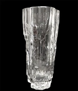 TAPIO WIRKKALA~11.5"~Art Glass Avena Textured Vase~IITTALA~FINLAND~MCM~Signed - Picture 1 of 5