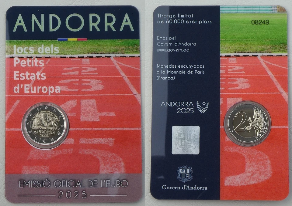 2 Euro Moneda Conmemorativa Andorra 2025 Juegos De Pequeños Estados Sin Circular - Imagen 1 de 1