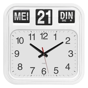 Fysic FK950 - Extra große analoge Wanduhr mit Tag und Datum, weiß - Bild 1 von 3