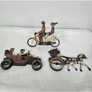 Homco Wall Art Decor Vintage 1970s Bicycle Carriage Horse Car USA MCMLXXV - Picture 1 of 12