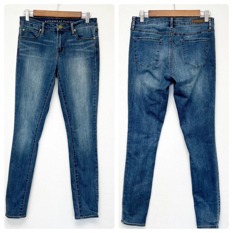 Articles of Society Womens 26 Mya Skinny Jeans Ajax Wash Mid Rise  - Image 1 of 4