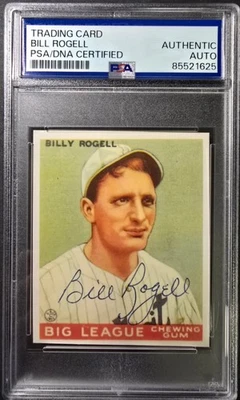 Bill 'Billy' Rogell Auto PSA/DNA 1933 Goudey Reprint - Image 1 of 2