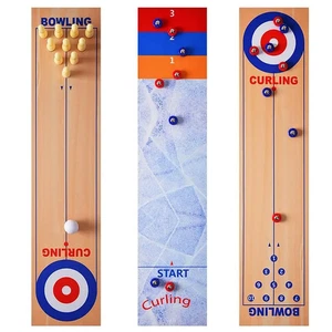 3 in 1 Tisch Curling Spiel Bowling Shuffleboard Tisch Set Familie Freizeit Tisch Spiel - Bild 1 von 7