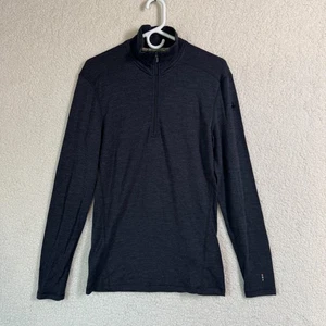Smartwool Men's M Merino 1/4 Zip Pullover Sweater Midweight Base Layer Charcoal - Picture 1 of 7