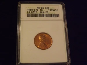 1960            DD          ANACS  MS 65    Red - Picture 1 of 2