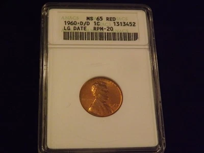 1960            DD          ANACS  MS 65    Red - Image 1 of 2