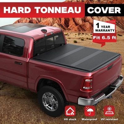 6.5FT 3Fold FRP Hard Bed Tonneau Cover For 1988-2002 Chevy GMC C1500 K2500 K3500 Foto 1 de 4